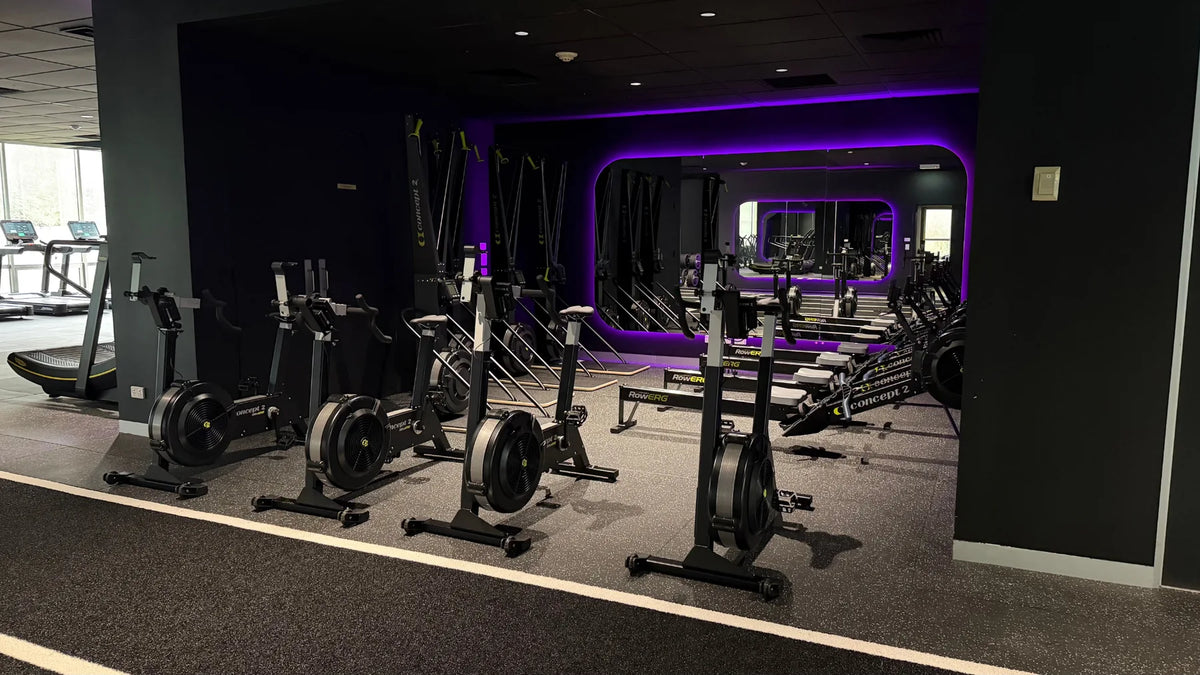 XL Hybrid Training Space under purple lighting